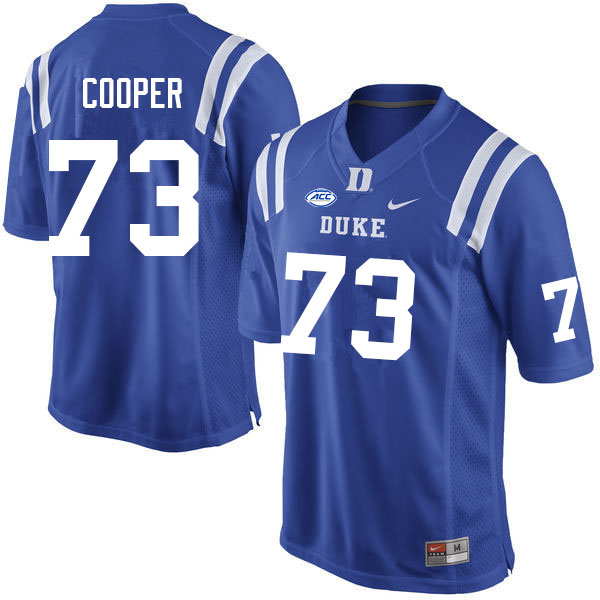 Men #73 Curtis Cooper Duke Blue Devils College Football Jerseys Sale-Blue